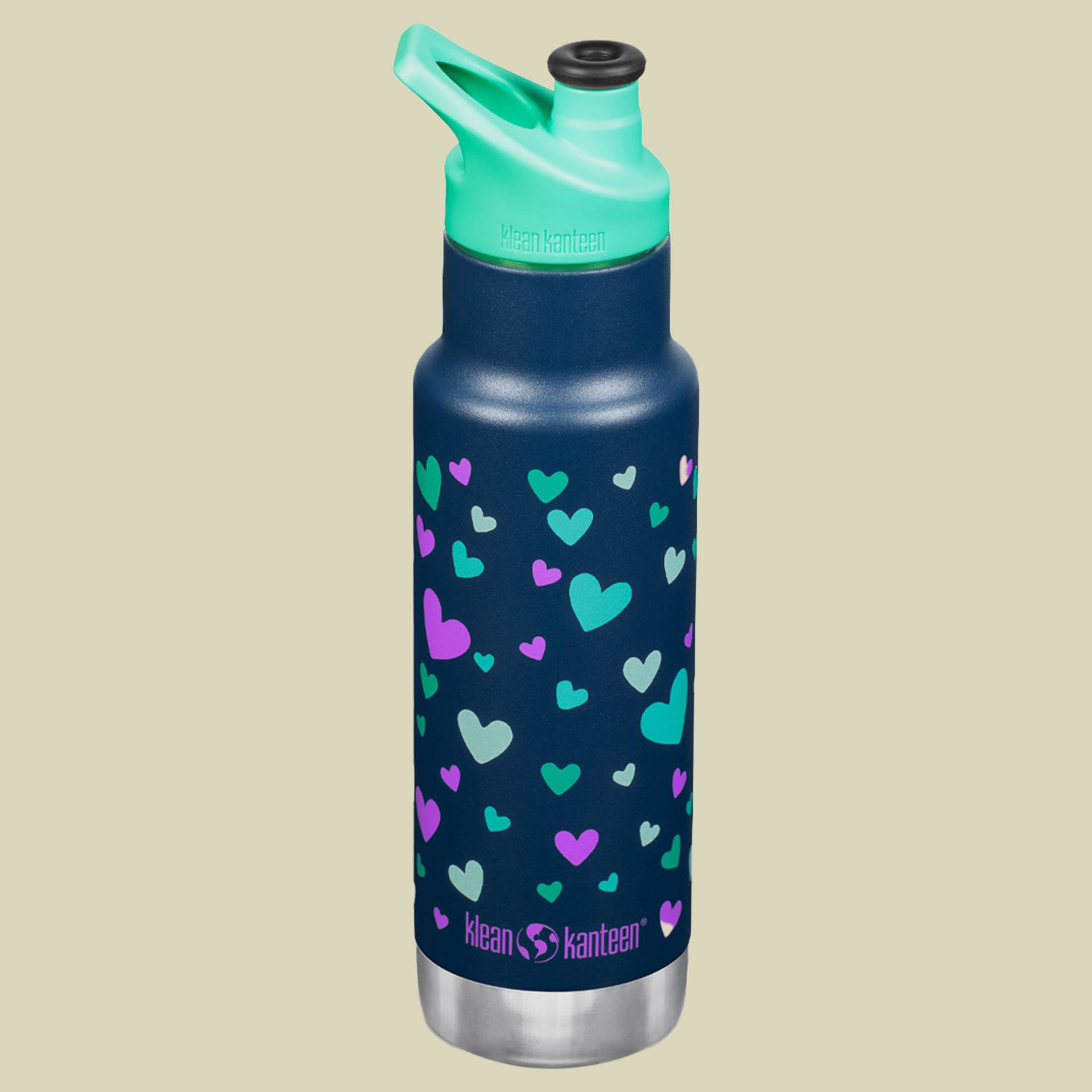 Kid Kanteen® Classic Vakuumisoliert mit Sport Cap Volumen 355 Farbe navy hearts von Klean Kanteen