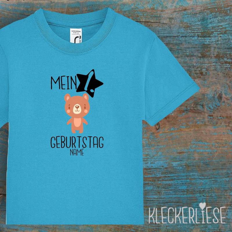 Kinder Baby Shirt Mit Wunschname Kleinkind "Mein 1. Geburtstag Bär Wunschname" T-Shirt Jungen Mädchen von Kleckerliese