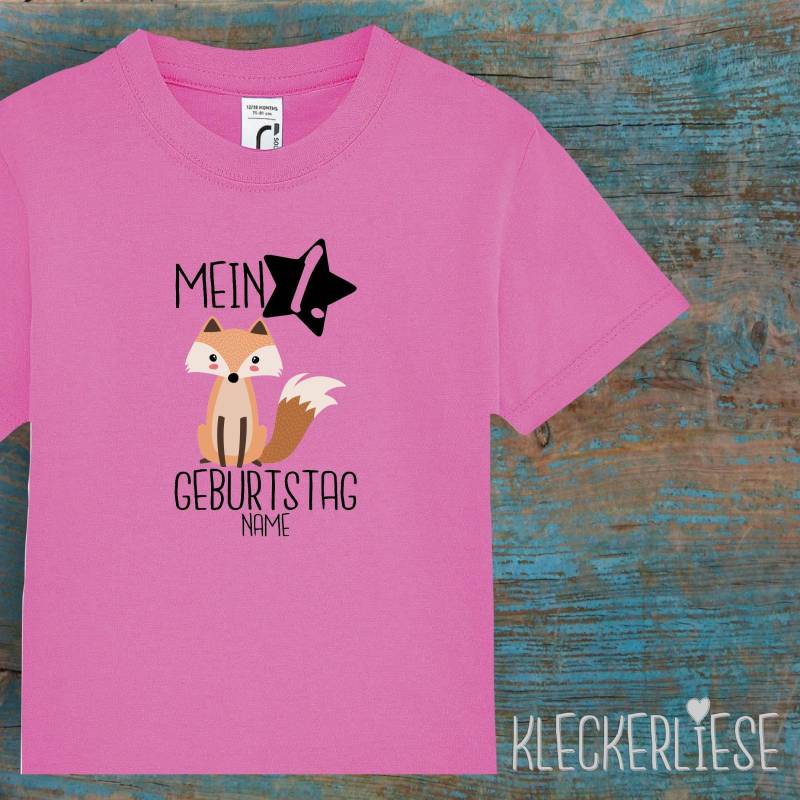 Kinder Baby Shirt Mit Wunschname Kleinkind "Mein 1. Geburtstag Fuchs Wunschname" T-Shirt Jungen Mädchen von Kleckerliese
