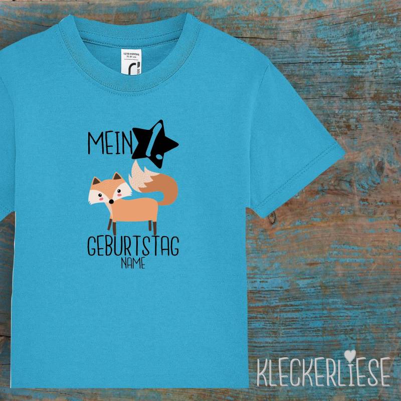Kinder Baby Shirt Mit Wunschname Kleinkind "Mein 1. Geburtstag Fuchs Wunschname" T-Shirt Jungen Mädchen von Kleckerliese