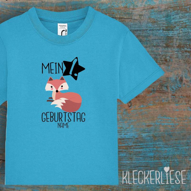Kinder Baby Shirt Mit Wunschname Kleinkind "Mein 1. Geburtstag Fuchs Wunschname" T-Shirt Jungen Mädchen von Kleckerliese