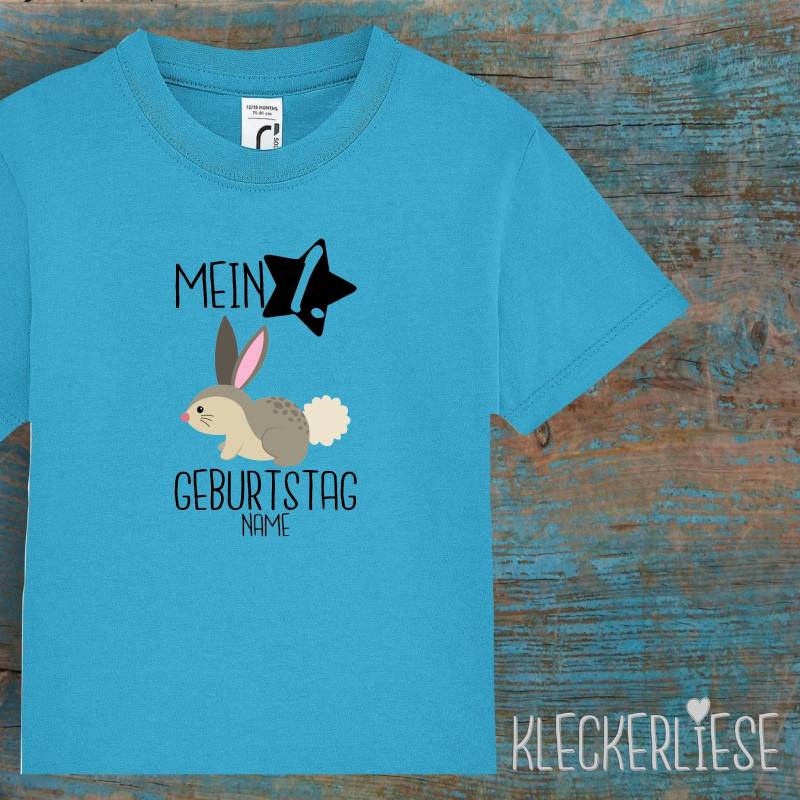 Kinder Baby Shirt Mit Wunschname Kleinkind "Mein 1. Geburtstag Hase Wunschname" T-Shirt Jungen Mädchen von Kleckerliese