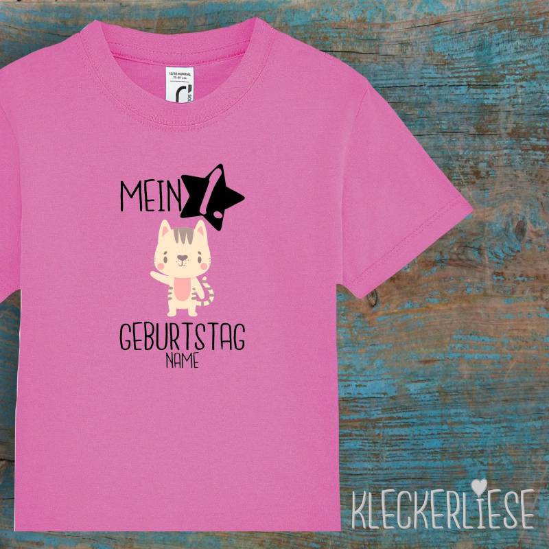 Kinder Baby Shirt Mit Wunschname Kleinkind "Mein 1. Geburtstag Katze Wunschname" T-Shirt Jungen Mädchen von Kleckerliese