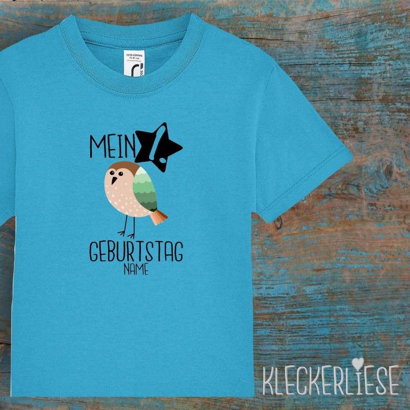 Kinder Baby Shirt Mit Wunschname Kleinkind "Mein 1. Geburtstag Vogel Wunschname" T-Shirt Jungen Mädchen von Kleckerliese