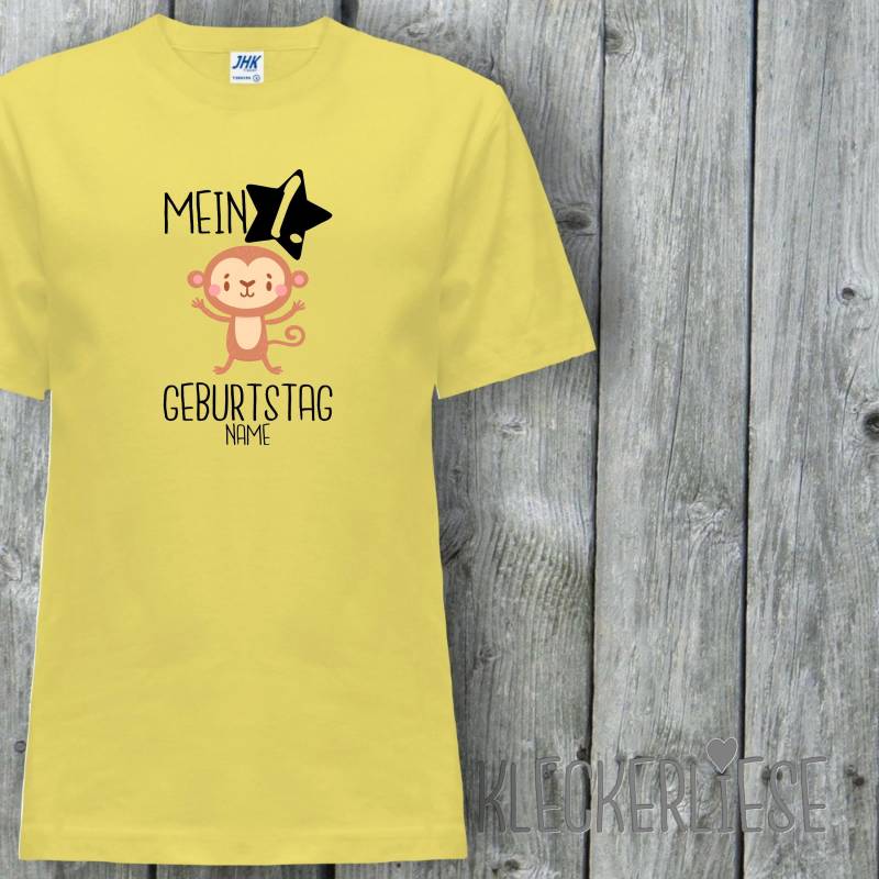 Kinder T-Shirt Mit Wunschname "Mein 1. Geburtstag Affe Wunschname" Shirt Jungen Mädchen Baby Kind von Kleckerliese