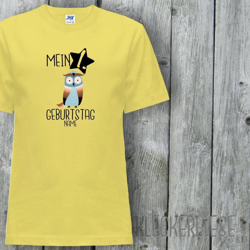 Kinder T-Shirt Mit Wunschname "Mein 1. Geburtstag Eule Wunschname" Shirt Jungen Mädchen Baby Kind von Kleckerliese
