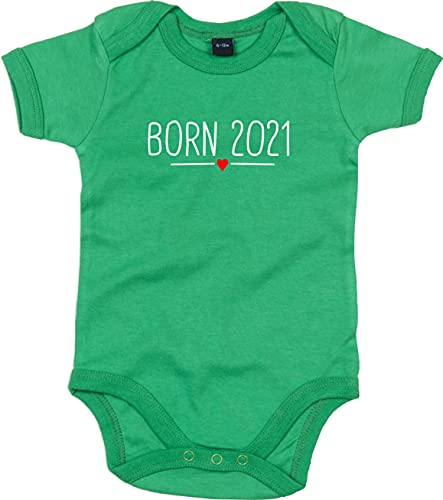 Kleckerliese Baby Body Junge Mädchen Kurzarm mit Motiv Born 2023 2024 2025 Wunschjahr Herz, KellyGreen, 0-3 Mon von Kleckerliese