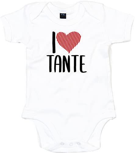 Kleckerliese Baby Body Junge Mädchen Kurzarm mit Motiv I Love Tante, White, 0-3 Mon von Kleckerliese