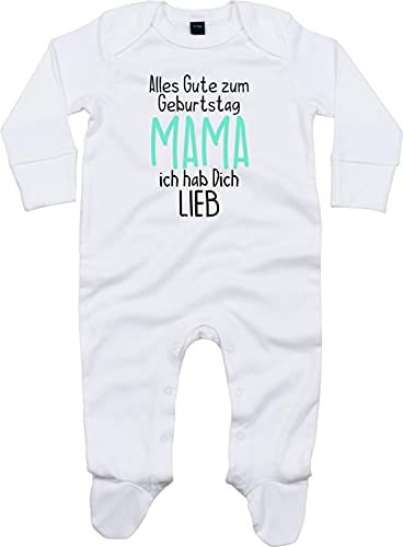 Kleckerliese Baby Body Schlafanzug Strampler Langarm Junge Mädchen Alles Gute Mama ich hab Dich Lieb, White 3-6 Monate von Kleckerliese