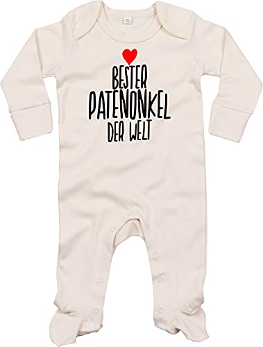 Kleckerliese Baby Body Schlafanzug Strampler Langarm Junge Mädchen Bester Patenonkel der Welt, Natural 3-6 Monate von Kleckerliese