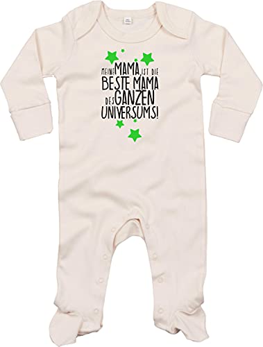 Kleckerliese Baby Body Schlafanzug Strampler Langarm Junge Mädchen Meine Mama ist die Beste Mama des ganzen Universums!, Natural 0-3 Monate von Kleckerliese
