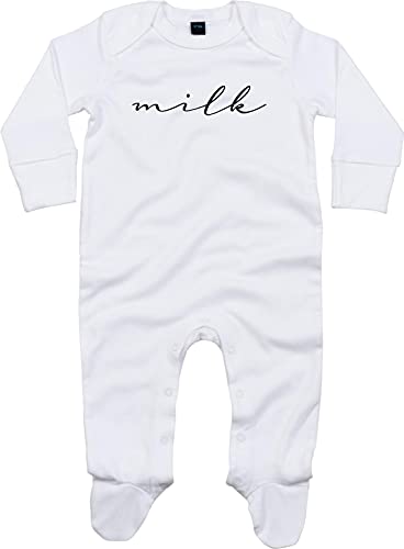 Kleckerliese Baby Body Schlafanzug Strampler Langarm Junge Mädchen Milk, White 0-3 Monate von Kleckerliese