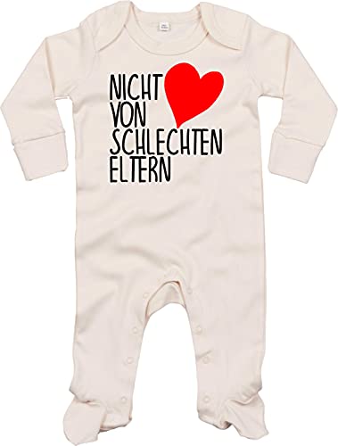 Kleckerliese Baby Body Schlafanzug Strampler Langarm Junge Mädchen Nicht von schlechten Eltern, Natural 0-3 Monate von Kleckerliese