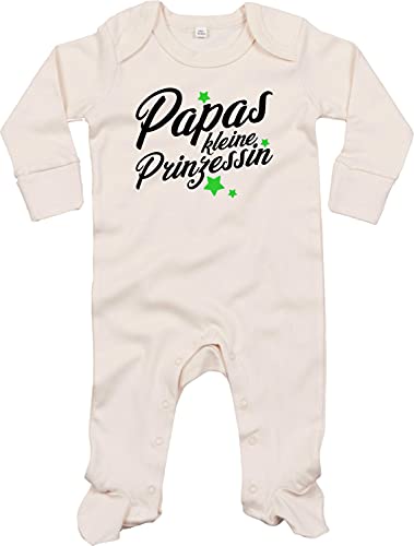 Kleckerliese Baby Body Schlafanzug Strampler Langarm Junge Mädchen Papas kleine Prinzessin, Natural 3-6 Monate von Kleckerliese