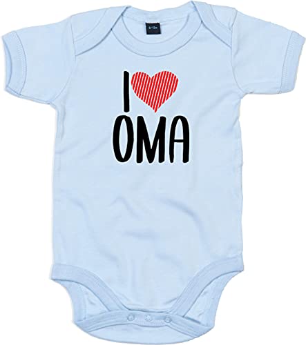 Kleckerliese Baby Body Junge Mädchen Kurzarm mit Motiv I Love Oma, DustyBlue, 3-6 Mon von Kleckerliese