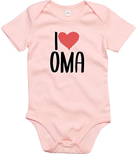 Kleckerliese Baby Body Junge Mädchen Kurzarm mit Motiv I Love Oma, PowderPink, 3-6 Mon von Kleckerliese