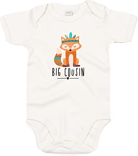 Kleckerliese Baby Body Sprüche Jungen Mädchen Motiv Tiere Fuchs Indianer Tiermotiv Big Cousin Kurzarm, OrganicNatural, 0-3 Mon von Kleckerliese