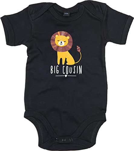 Kleckerliese Baby Body Sprüche Jungen Mädchen Motiv Tiere Löwe Indianer Tiermotiv Big Cousin Kurzarm, Black, 6-12 Mon von Kleckerliese