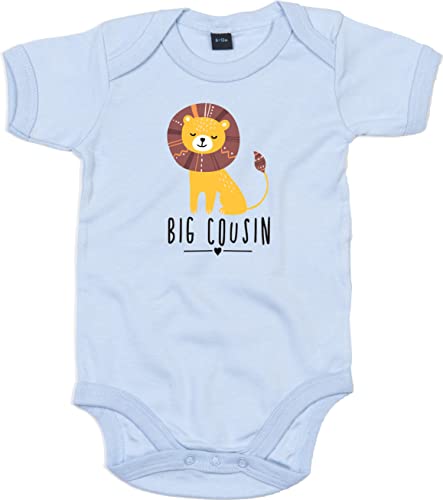 Kleckerliese Baby Body Sprüche Jungen Mädchen Motiv Tiere Löwe Indianer Tiermotiv Big Cousin Kurzarm, DustyBlue, 6-12 Mon von Kleckerliese