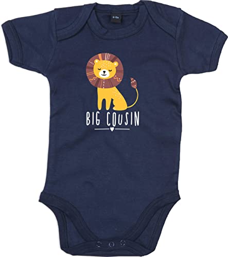 Kleckerliese Baby Body Sprüche Jungen Mädchen Motiv Tiere Löwe Indianer Tiermotiv Big Cousin Kurzarm, NauticalNavy, 0-3 Mon von Kleckerliese