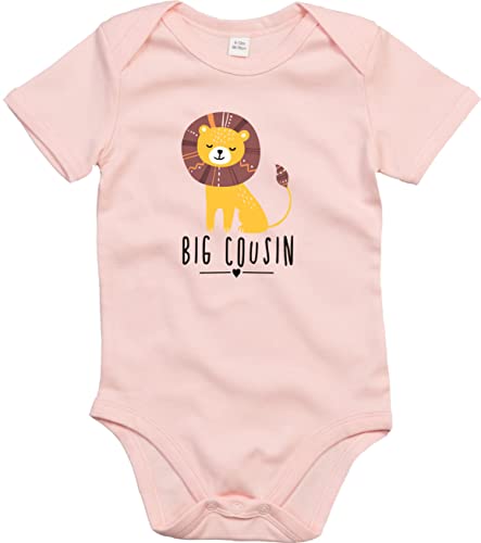 Kleckerliese Baby Body Sprüche Jungen Mädchen Motiv Tiere Löwe Indianer Tiermotiv Big Cousin Kurzarm, PowderPink, 6-12 Mon von Kleckerliese