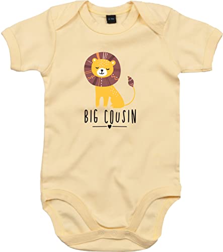 Kleckerliese Baby Body Sprüche Jungen Mädchen Motiv Tiere Löwe Indianer Tiermotiv Big Cousin Kurzarm, SoftYellow, 12-18 Mon von Kleckerliese