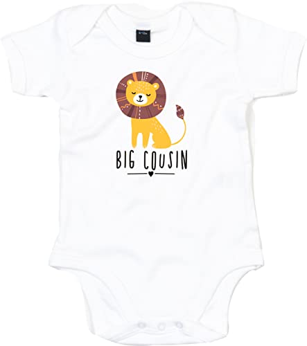 Kleckerliese Baby Body Sprüche Jungen Mädchen Motiv Tiere Löwe Indianer Tiermotiv Big Cousin Kurzarm, White, 0-3 Mon von Kleckerliese