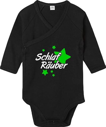 Kleckerliese Baby Body Wickelbody Junge Mädchen Langarm Schlafräuber, Black, 3-6 Monate von Kleckerliese