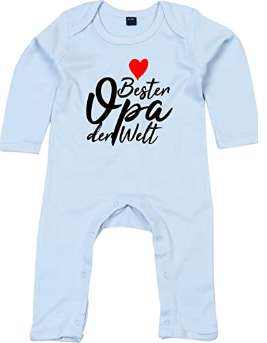 Kleckerliese Baby Body Einteiler Langarm Sprüche Junge Mädchenr Bester Opa der Welt, DustyBlue, 3-6 Monate von Kleckerliese