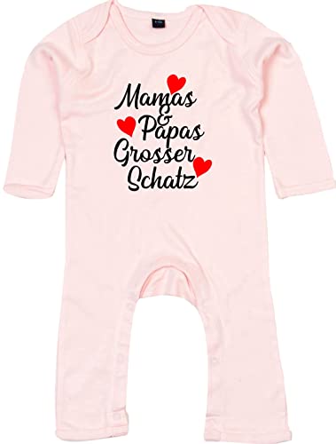 Kleckerliese Baby Body Einteiler Langarm Sprüche Junge Mädchen Mamas & Papas Großer Schatz, PowderPink, 12-18 Monate von Kleckerliese