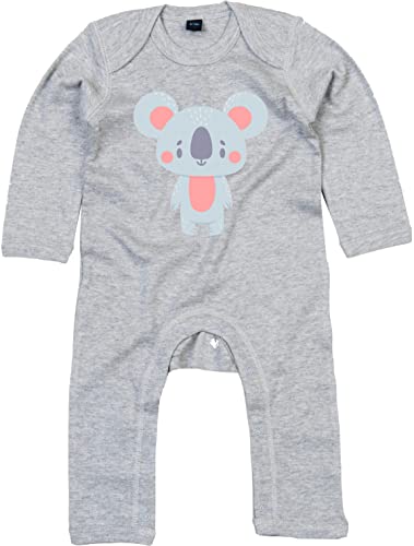 Kleckerliese Baby Body Einteiler Langarm Sprüche Junge Mädchen Tiermotiv Tiere Koala Koalabär, HeatherGreyMelange, 3-6 Monate von Kleckerliese