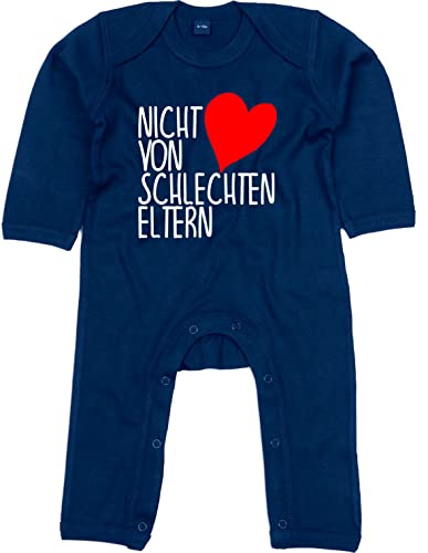 Kleckerliese Baby Body Strampler Schlafanzug Overall Junge Mädchen Nicht von schlechten Eltern, NauticalNavy, 3-6 Monate von Kleckerliese