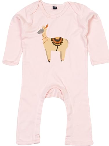 Kleckerliese Baby Body Strampler Tiermotiv Lama Indianer Tiere Schlafanzug Sprüche Junge Mädchen, PowderPink, 6-12 Monate von Kleckerliese