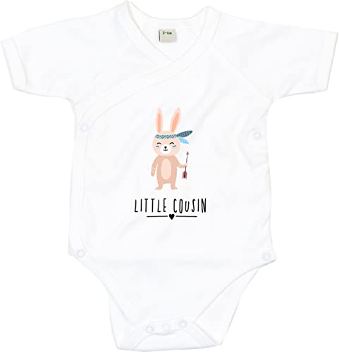 Kleckerliese Baby Body Wickelbody Junge Mädchen Kurzarm Tiere Hase Tiermotiv Little Cousin, White, 0-3 Monate von Kleckerliese