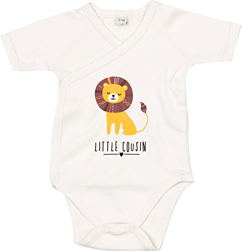 Kleckerliese Baby Body Wickelbody Junge Mädchen Kurzarm Tiere Löwe Tiermotiv Little Cousin, Natural, 3-6 Monate von Kleckerliese