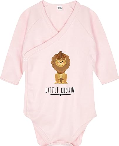 Kleckerliese Baby Body Wickelbody Jungen Mädchen Langarm Tiere Löwe Tiermotiv Little Cousin, PowderPink, 0-3 Monate von Kleckerliese