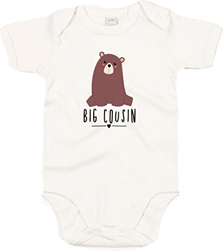 Kleckerliese Baby Body Big Cousin Tiermotiv Bär Jungen Mädchen Kurzarm, OrganicNatural, 3-6 Mon von Kleckerliese