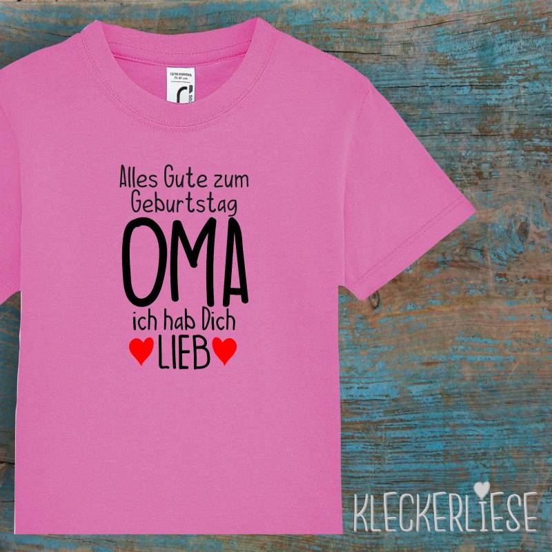 Kleckerliese Kinder Baby Shirt Kleinkind "Alles Gute Zum Geburtstag Oma Ich Hab Dich Lieb" Jungen Mädchen T-Shirt von Kleckerliese