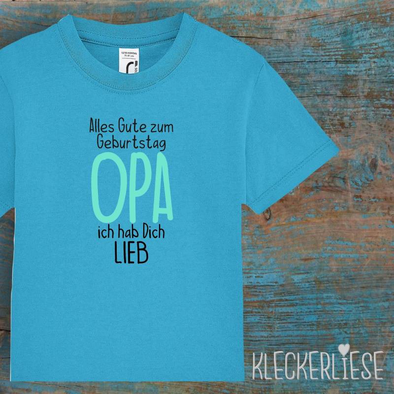 Kleckerliese Kinder Baby Shirt Kleinkind "Alles Gute Zum Geburtstag Opa Ich Hab Dich Lieb" Jungen Mädchen T-Shirt von Kleckerliese