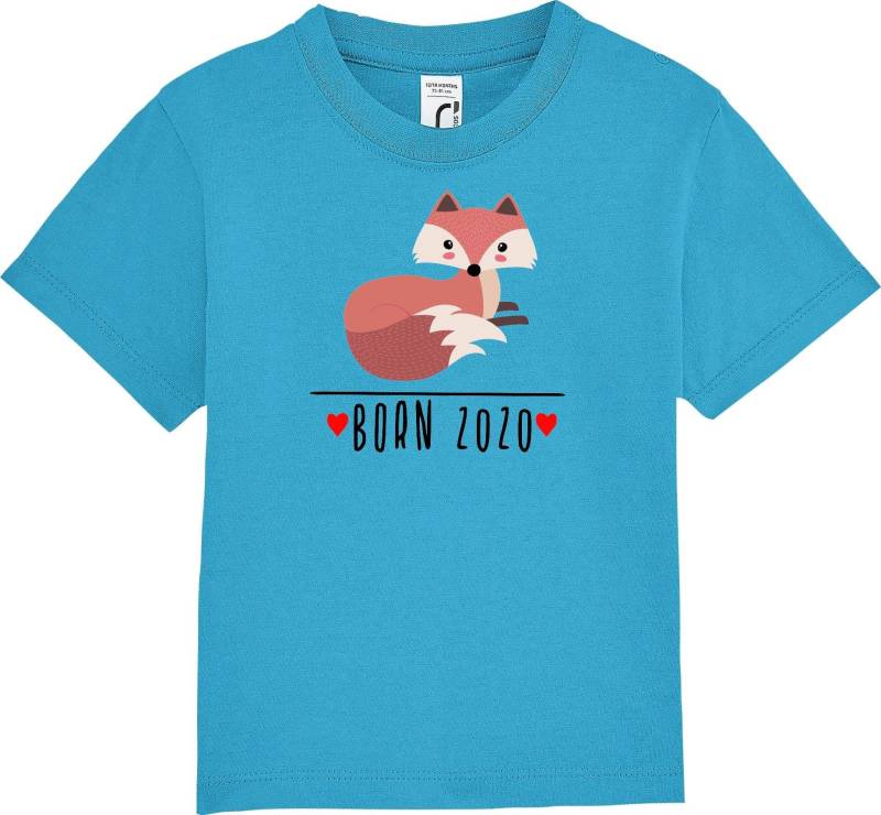 Kleckerliese Kinder Baby Shirt Kleinkind "Born 2020 Tiermotiv Fuchs" Jungen Mädchen T-Shirt von Kleckerliese