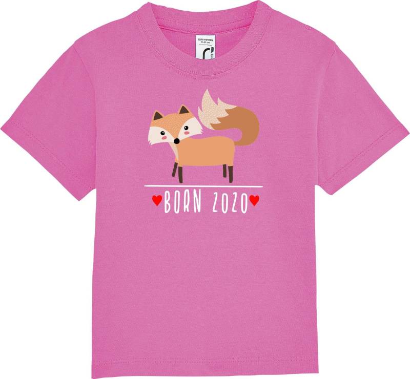 Kleckerliese Kinder Baby Shirt Kleinkind "Born 2020 Tiermotiv Fuchs" Jungen Mädchen T-Shirt von Kleckerliese
