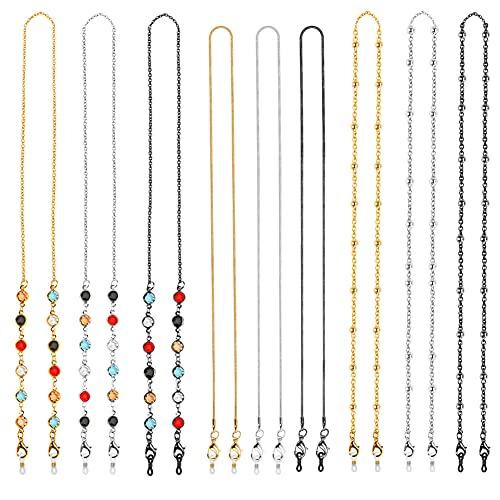 Kleemeiero 9 Stk Brillenkette Modern Sonnenbrille Kette Gold/Silber/Schwarz Perlenkette Brille Kette 66cm Lang Brillengestell Lesebrillen Kette Brille Chain Bunte Maskenkette für Damen Jungen Mädchen Kleemeiero 9 Stk Brillenkette Modern Sonnenbrille Kette Gold/Silber/Schwarz Perlenkette Brille Kette 66cm Lang Brillengestell Lesebrillen Kette Brille Chain Bunte Maskenkette für Damen Jungen Mädchen von Kleemeiero