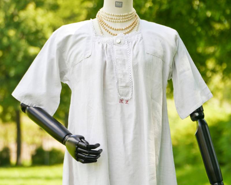Um 1900 Antikes Nachthemd Unterkleid Chemise Leinen | Initialen K.l. | Nr. 2 von KleiderKatzeVintage