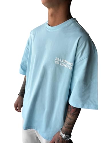 Oversize Statement T-Shirt - Blue-XL/Blue von Kleidermafia