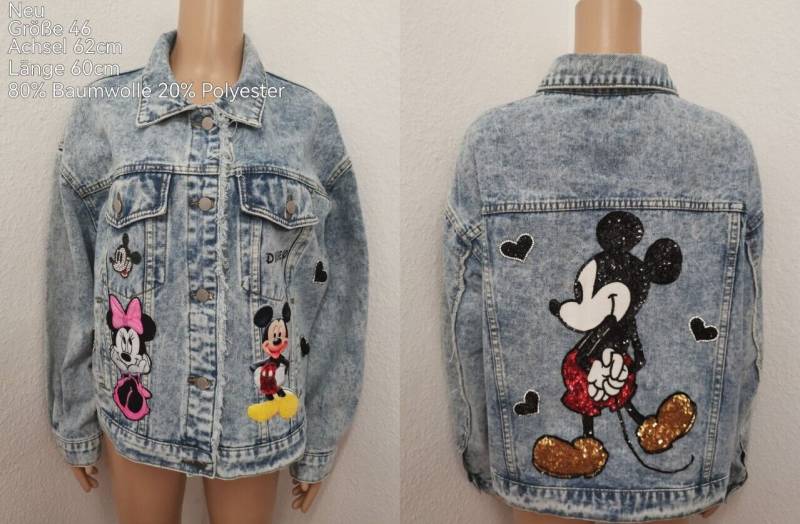 Mickey Mouse Jeansjacke Größe 46 von ByKleiderstubeNixxs