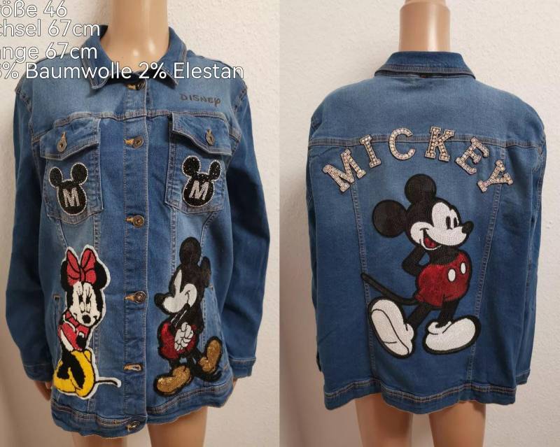Mickey Mouse Jeansjacke Größe 46 von ByKleiderstubeNixxs