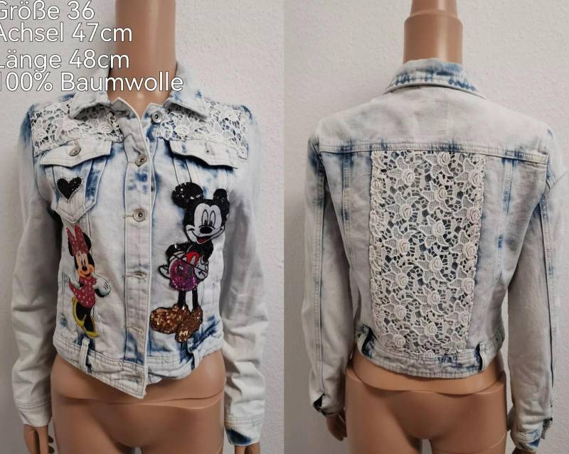 Mickey Mouse - Minnie Jeansjacke Größe 36 von ByKleiderstubeNixxs