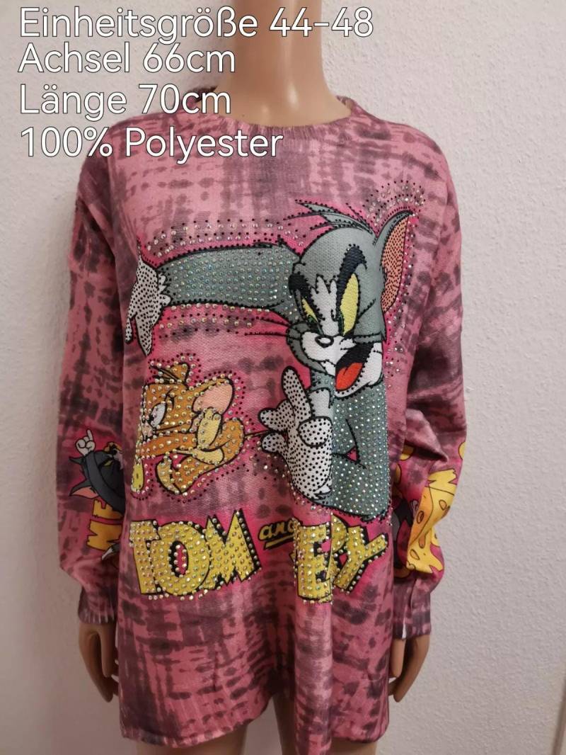 Tom & Jerry Glitzer Pullover Größe 44-48 Einheitsgröße von ByKleiderstubeNixxs