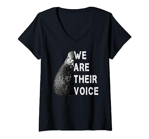 Damen We are their Voice Tierschutz Gegen Taubensport Brieftauben T-Shirt mit V-Ausschnitt Damen We are their Voice Tierschutz Gegen Taubensport Brieftauben T-Shirt mit V-Ausschnitt von Kleidung Taubenschützer Tierrechtler Tauben Lustig