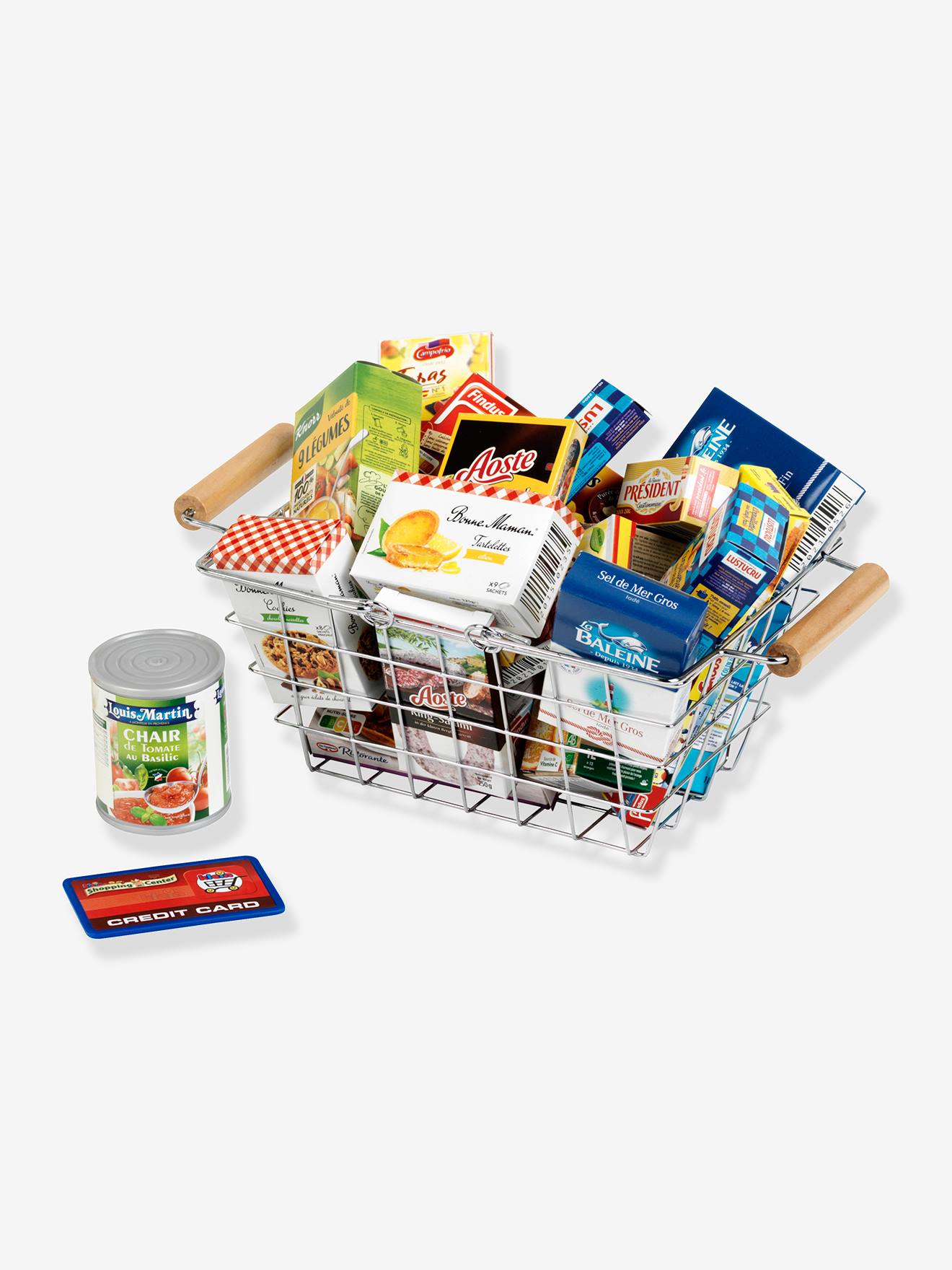 Einkaufskorb mit Marken-Lebensmittel für Kinder klein von Klein